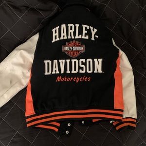 Harley Davidson letterman style leather jacket